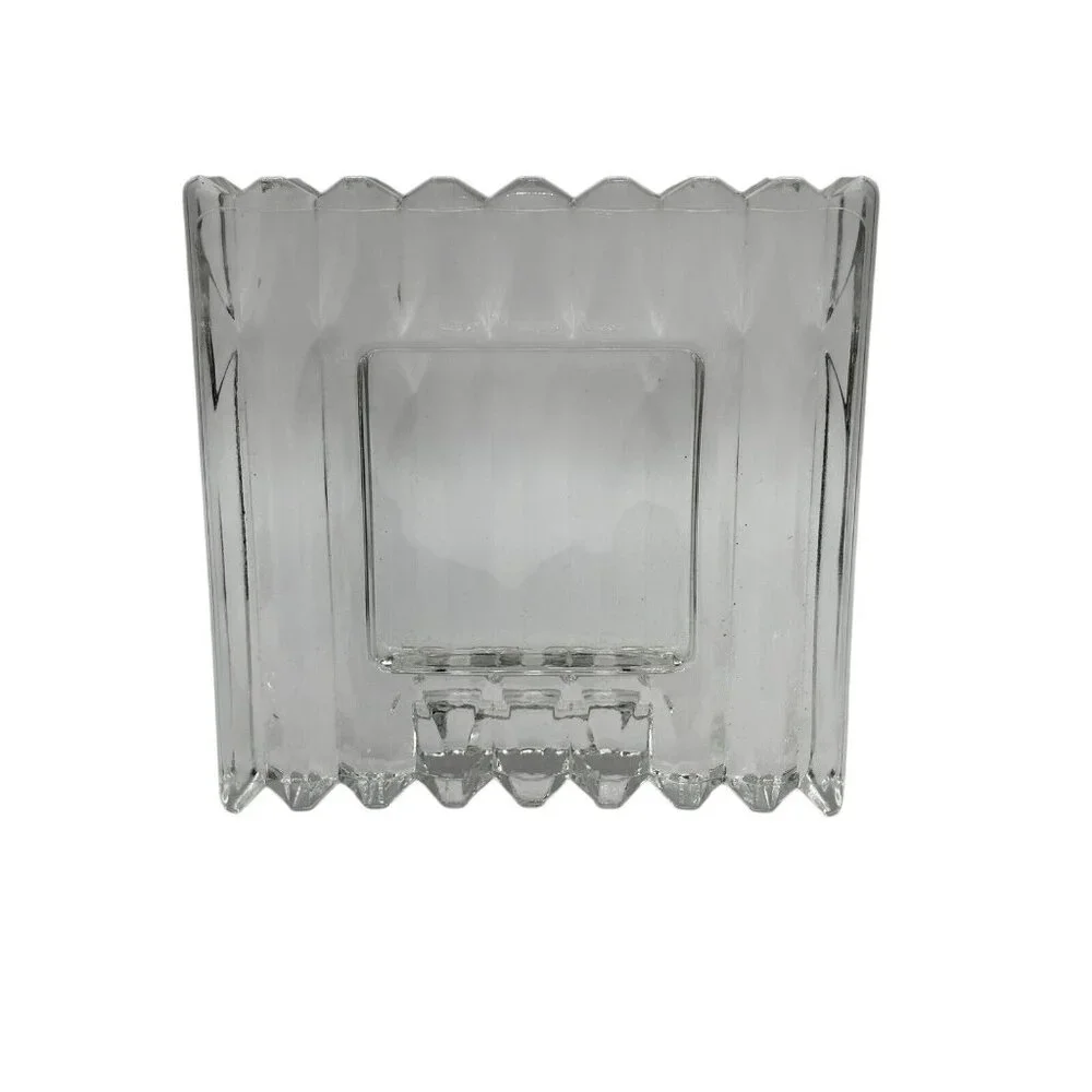 Picture Frame Solid Glass Wavy Sides Thick Glass Stand In‎ Back 2 x 2 In Picture